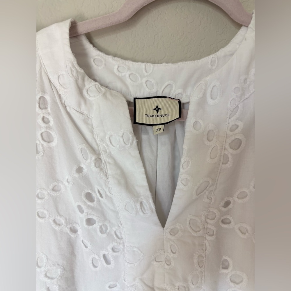 Tuckernuck White Eyelet Finley Flutter Sleeve Top - Picture 2 of 7